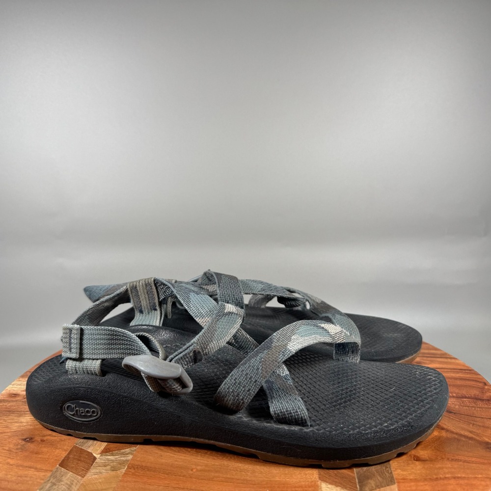 Chaco Z Cloud Womens Size 10 Sport Sandals Blue Grey Pattern Strappy Hiking Shoe